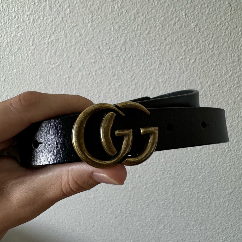 Gucci Double G Marmont thin women’s belt black